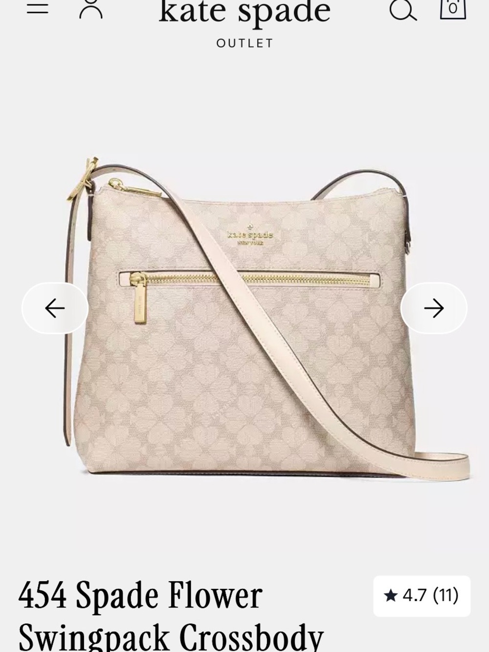 454 spade flower kate spade Beige Floral Jacquard Crossbody with Gold Hardware
